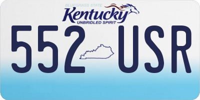 KY license plate 552USR