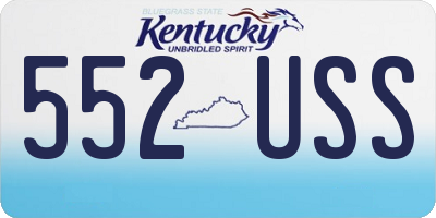 KY license plate 552USS