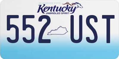 KY license plate 552UST