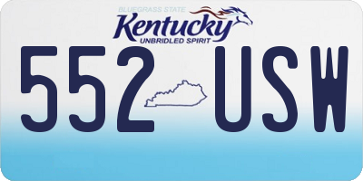 KY license plate 552USW