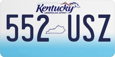 KY license plate 552USZ