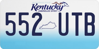 KY license plate 552UTB