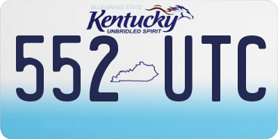 KY license plate 552UTC