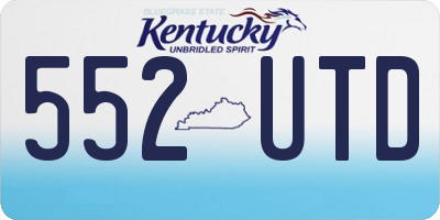 KY license plate 552UTD