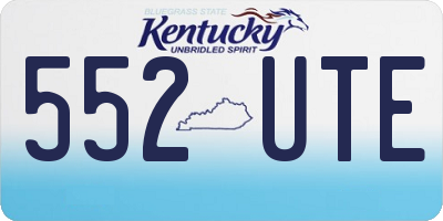 KY license plate 552UTE