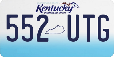 KY license plate 552UTG
