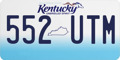 KY license plate 552UTM