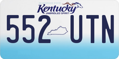 KY license plate 552UTN