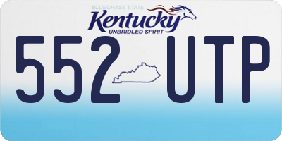 KY license plate 552UTP