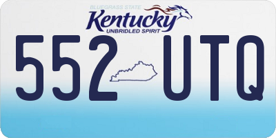 KY license plate 552UTQ