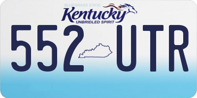 KY license plate 552UTR