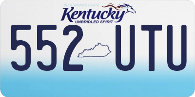 KY license plate 552UTU