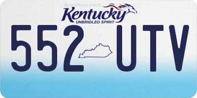 KY license plate 552UTV