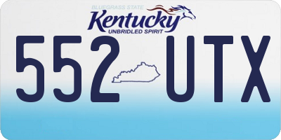KY license plate 552UTX