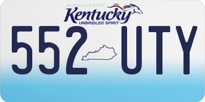 KY license plate 552UTY