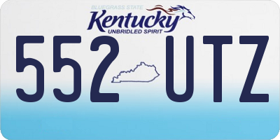 KY license plate 552UTZ