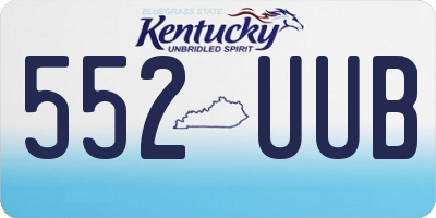 KY license plate 552UUB