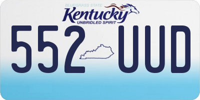 KY license plate 552UUD