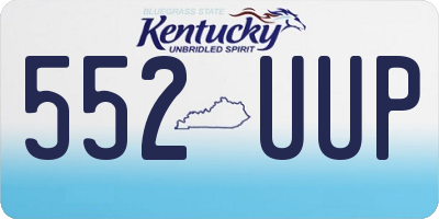 KY license plate 552UUP