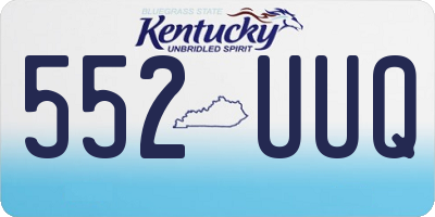 KY license plate 552UUQ