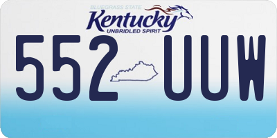 KY license plate 552UUW
