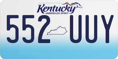 KY license plate 552UUY