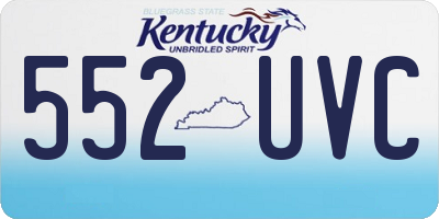 KY license plate 552UVC
