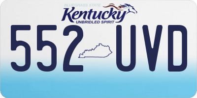 KY license plate 552UVD