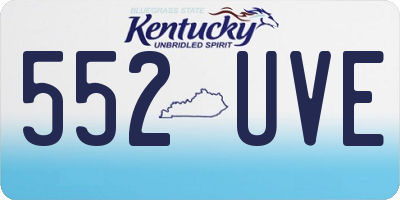 KY license plate 552UVE
