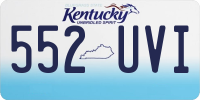 KY license plate 552UVI