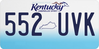 KY license plate 552UVK