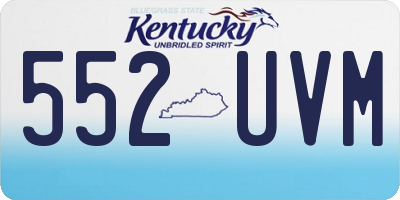 KY license plate 552UVM