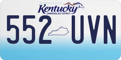 KY license plate 552UVN