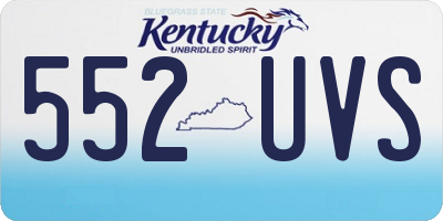 KY license plate 552UVS