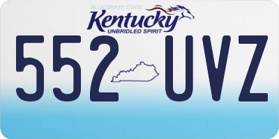 KY license plate 552UVZ