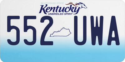 KY license plate 552UWA