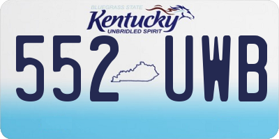 KY license plate 552UWB