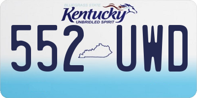 KY license plate 552UWD