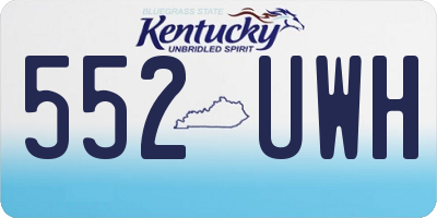 KY license plate 552UWH