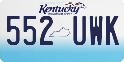 KY license plate 552UWK