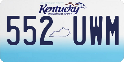 KY license plate 552UWM