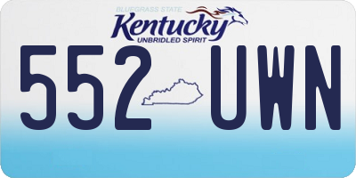 KY license plate 552UWN