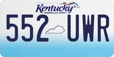 KY license plate 552UWR