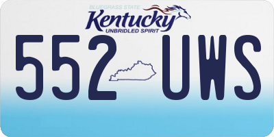 KY license plate 552UWS