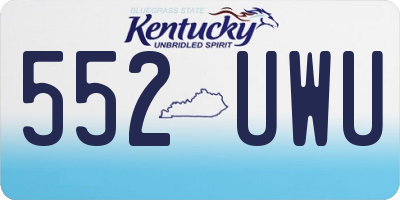 KY license plate 552UWU