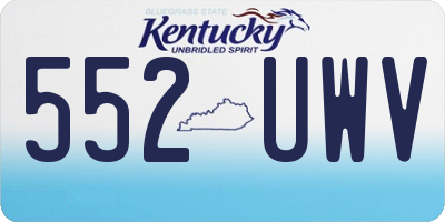 KY license plate 552UWV