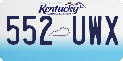 KY license plate 552UWX