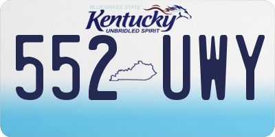 KY license plate 552UWY