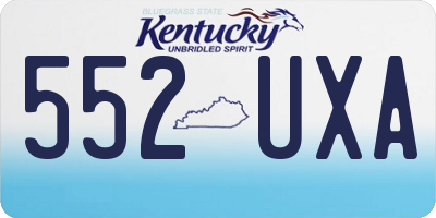 KY license plate 552UXA