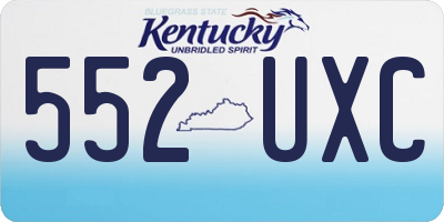 KY license plate 552UXC